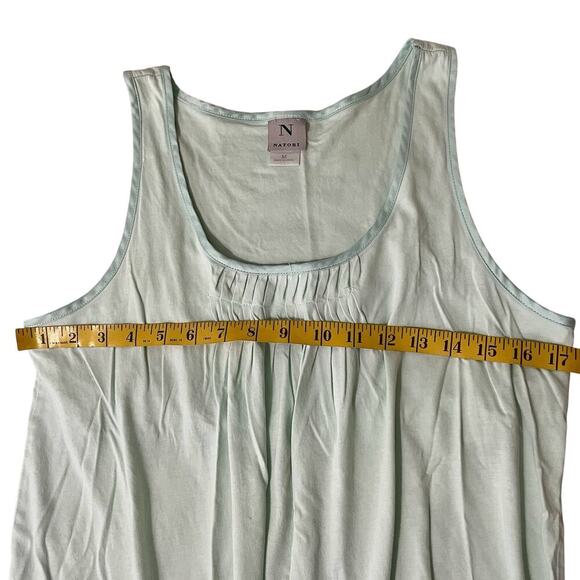 Natori Pajama Set Size Medium Green 100% Supima Cotton Loungewear Tank Pants PJ - Picture 2 of 8